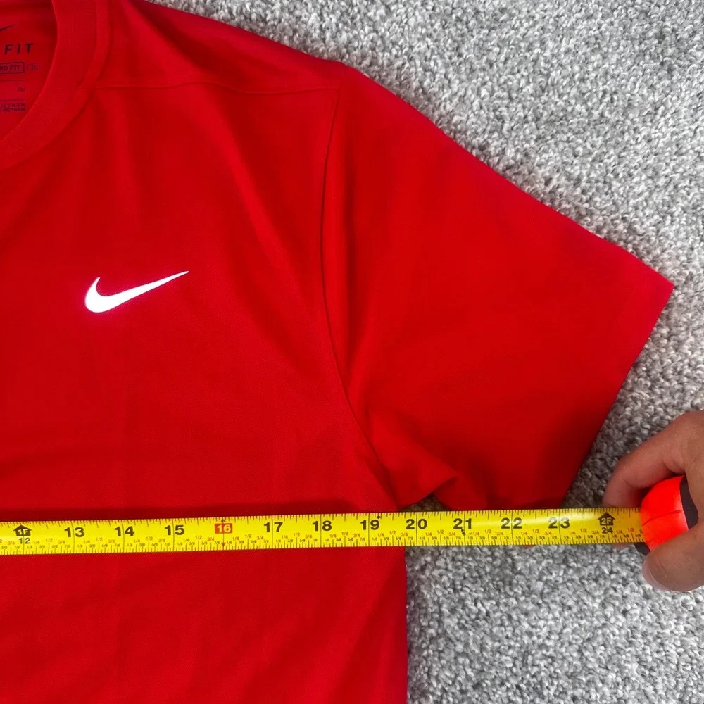Nike Dri-FIT Blade Collar Polo Shirt Mens Small Red Standard Fit Swoosh Golf